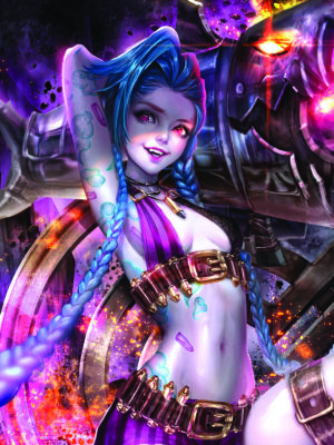 Jinx league of legends, arcane fanart poster print