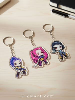 Kpop Demon Hunters - KPDH Mira Zoey Rumi Gold Acrylic Keychains