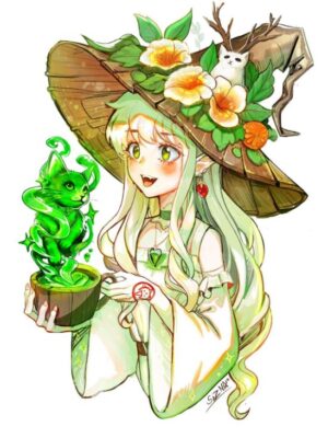 Matcha Latte Witch Print