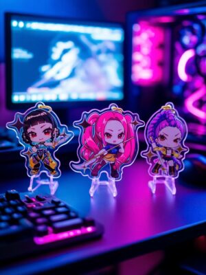 Kpop Demon Hunters - KPDH Mira Zoey Rumi Gold Foiled Acrylic Keychains
