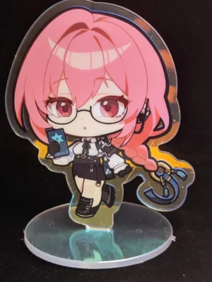Zenless Zone Zero | ZZZ Fanmade Yanagi Holographic Acrylic Standee | Yanagi Chibi | Holographic Acrylic Figure Stand and Double sided Keychain