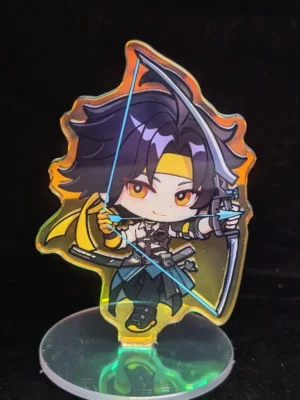 Zenless Zone Zero | ZZZ Harumasa Holographic Acrylic Standee | ZZZ Harumasa Chibi | Acrylic Figure Stand and Keychain