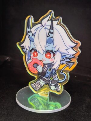 Zenless Zone Zero | ZZZ Fanmade Soukaku Holographic Acrylic Standee | SoukakuChibi | Holographic Acrylic Figure Stand and Double sided Keychain