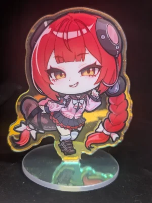 Zenless Zone Zero | Fanmade ZZZ Ukinami Yuzuha Holographic Acrylic Standee | ZZZ Yuzuha Acrylic Figure Stand and Double sided Holographic Keychain