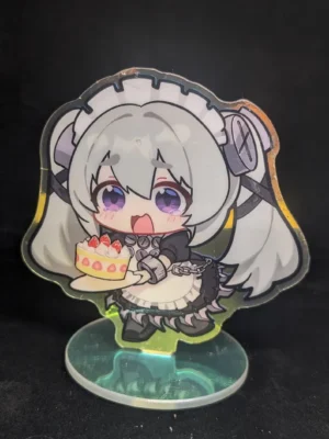 Zenless Zone Zero | ZZZ Fanmade Corin Holographic Acrylic Standee | Corin Chibi | Holographic Acrylic Figure Stand and Double sided Keychain